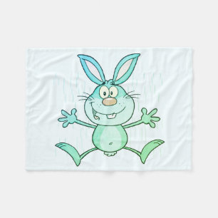 Glückliche niedliche Häschen-Kaninchen-Grafik Fleecedecke