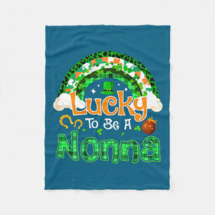 Glückliche Nonna Oma Shamrock Regenbogen St Fleecedecke