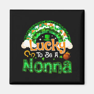 Glückliche Nonna Oma Shamrock Regenbogen St Magnet