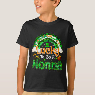 Glückliche Nonna Oma Shamrock Regenbogen St T-Shirt