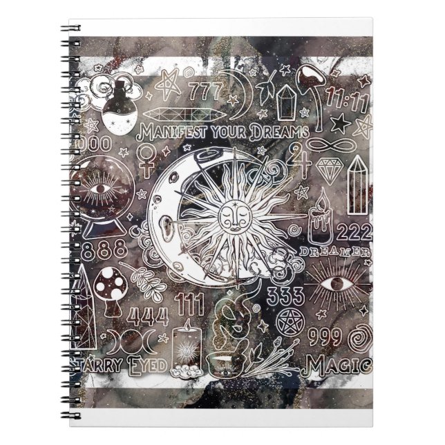 Glückliche Numerologie Manifesting Magic Galaxy Gr Notizblock (Vorderseite)