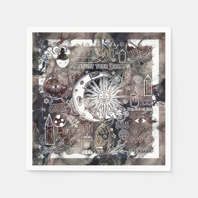 Glückliche Numerologie Manifesting Magic Galaxy Gr Serviette (Vorderseite)