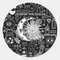 Glückliche Numerologie Manifesting Magic Schwarz-w
