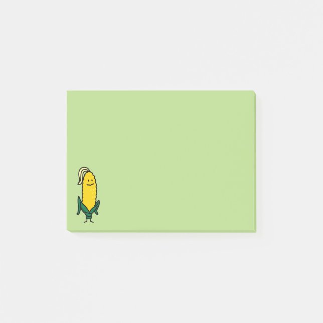 Glückliche Ohr-Maiskörner Post-it Klebezettel (Vorderseite)