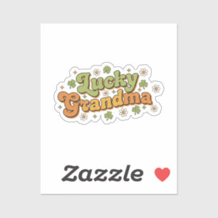 Glückliche Oma Retro 70er Jahre Groovy Schrift Blu Aufkleber