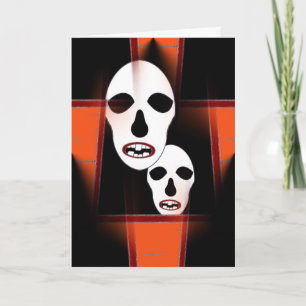 Glückliche Orange Halloweens O Dia de Las Brujas Karte