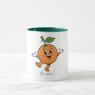Glückliche Orange Ta Daa Tasse