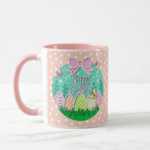 Glückliche Ostereier und Schmetterlinge Tasse