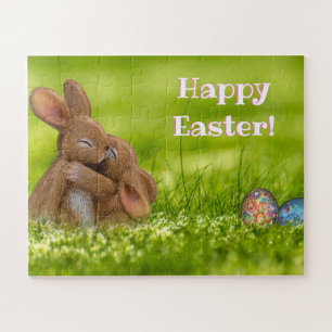 Glückliche Osterhasen Süßes Puzzle für Kinder