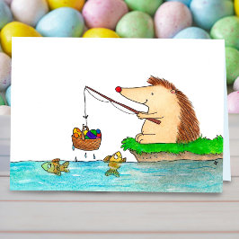 Glückliche Osterkarte des Igels von N. Janes Karte