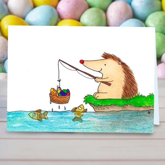 Glückliche Osterkarte des Igels von N. Janes Karte (Von Creator hochgeladen)