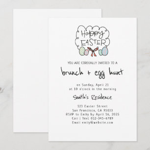 Glückliche Ostern-Brunch-und -ei-Jagd Einladung