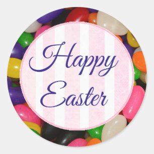 Glückliche Ostern-Geleebonbon-Aufkleber Runder Aufkleber