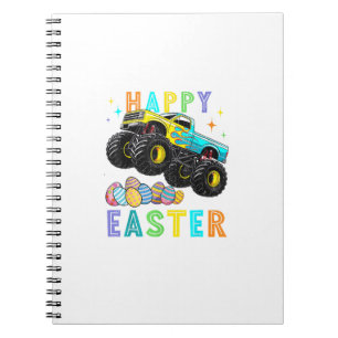 Glückliche Ostern Monster Truck Ostereier Jungen U Notizblock
