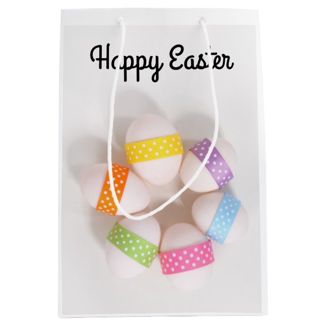 Glückliche Ostern-Tasche Mittlere Geschenktüte (Vorderseite)