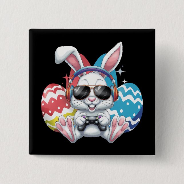 Glückliche Osterspiele Bunny Rabbit Gaming Gamer G Button (Vorderseite)