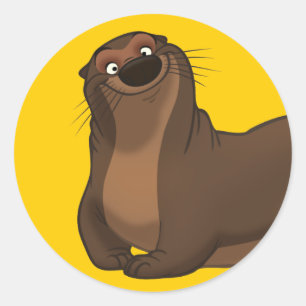 Glückliche Otter-Aufkleber Runder Aufkleber