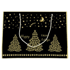 Glückliche Pawlidays, goldglänzende Paw Weihnachts Große Geschenktüte