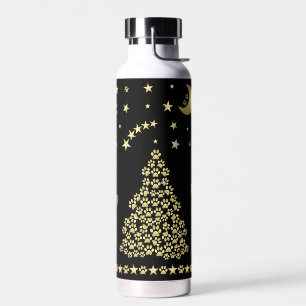 Glückliche Pawlidays, goldglänzende Paw Weihnachts Trinkflasche