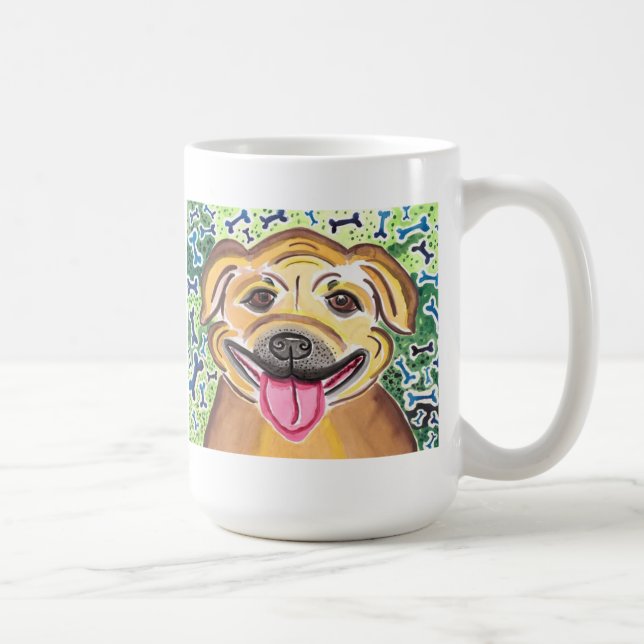 Glückliche Pitbull Kaffeetasse (Rechts)