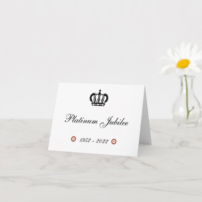 Glückliche Platinum Jubilee Faltkarte Karte (Kleines Gewächs)