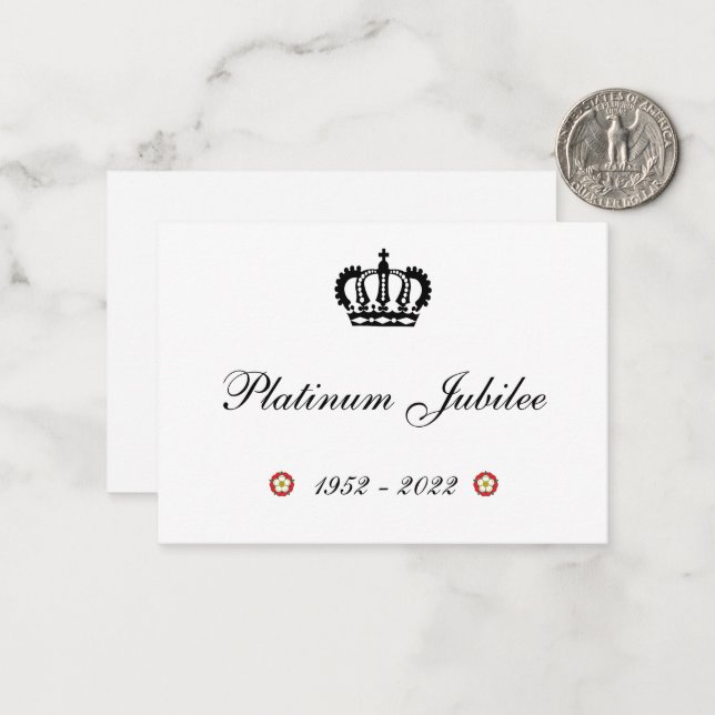 Glückliche Platinum Jubilee Faltkarte Mitteilungskarte (Vorderseite/Rückseite Beispiel)