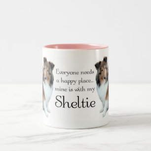 Glückliche Platz Sheltie Tasse