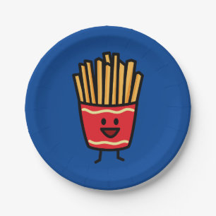 Glückliche Pommes-Frites Pappteller