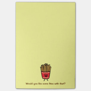 Glückliche Pommes-Frites Post-it Klebezettel