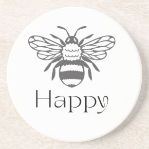 Glückliche positive Bienen-Affirmation-Geschenk fü Getränkeuntersetzer