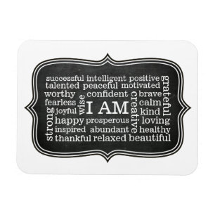 Glückliche positive Gedanken BIN ICH Bestätigung Magnet