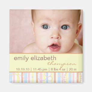 Glückliche Punkte u. Streifen-Baby-Foto-Magnet Magnet