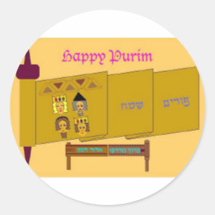 Glückliche Purim Aufkleber