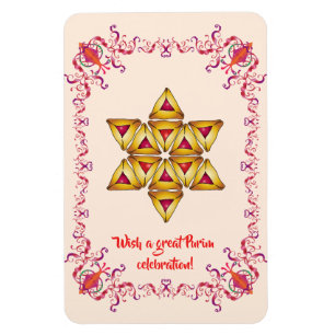 Glückliche Purim Festival Hamantaschen Plätzchen Magnet