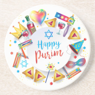 Glückliche Purim Korb-Geschenke, Dekoration, Getränkeuntersetzer