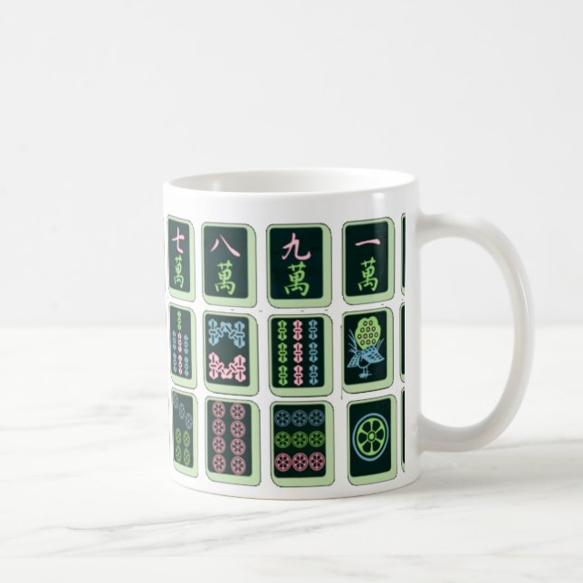 Glückliche Rad Mahjong Fliese des Blau-acht Kaffeetasse (Rechts)