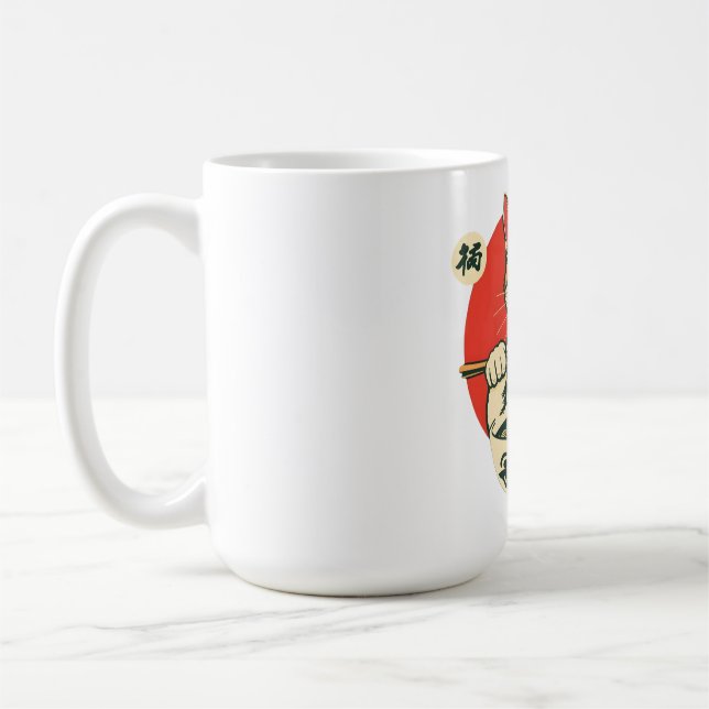 Glückliche Ramen-Katze Kaffeetasse (Links)