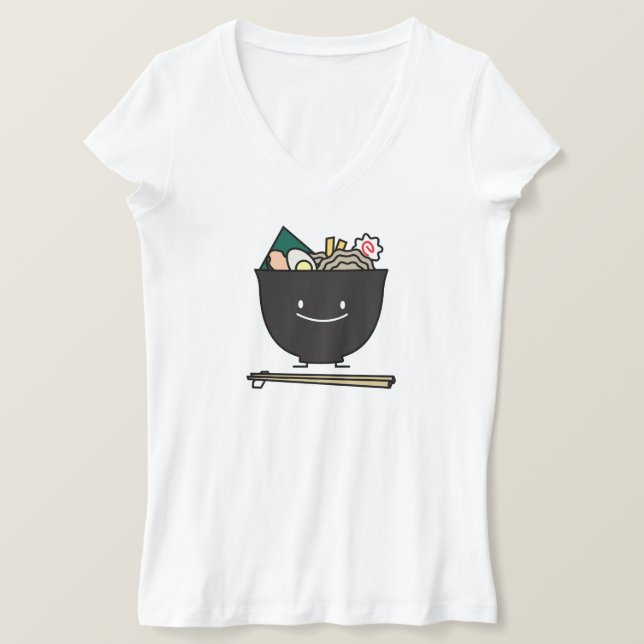 Glückliche Ramen-Schüssel T-Shirt (Design vorne)