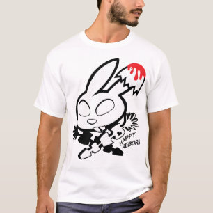 Glückliche Reborn Häschen-Erdbeermarmelade auf T-Shirt