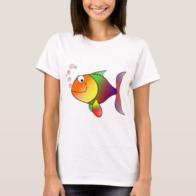 Glückliche Regenbogen-Fische T-Shirt (Vorderseite)
