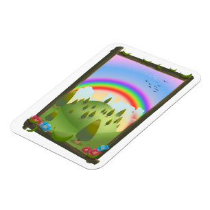 Glückliche Regenbogenlandschaft Magnet