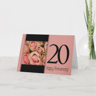 Glückliche Rose zum 20. Jahrestag Karte
