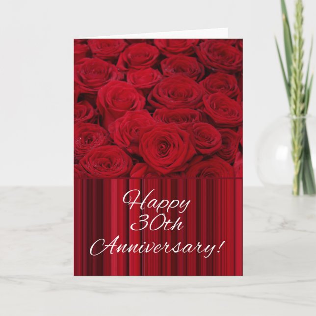 Glückliche Rose zum 30. Jahrestag Karte (Vorderseite)