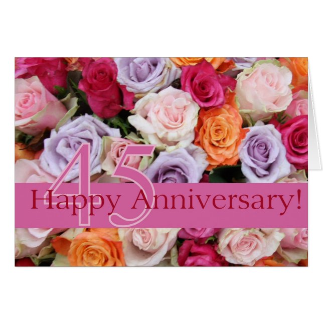 Glückliche Rose zum 45. Jahrestag (Vorderseite (Horizontal))