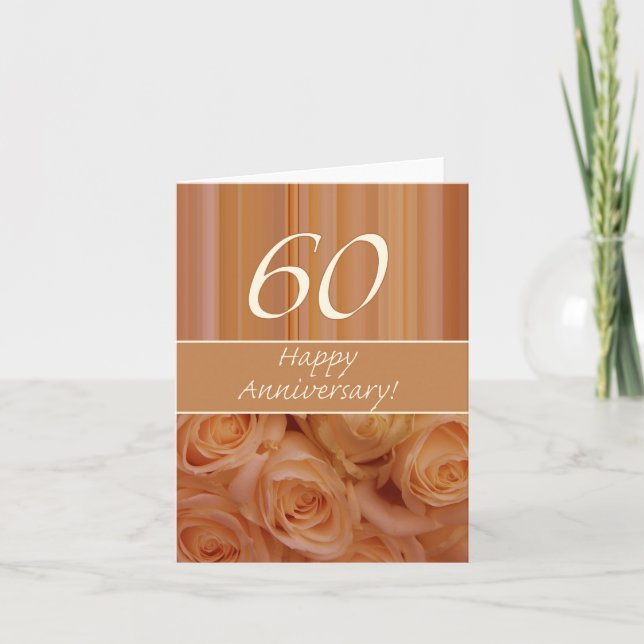 Glückliche Rose zum 60. Jubiläum Karte (Vorderseite)