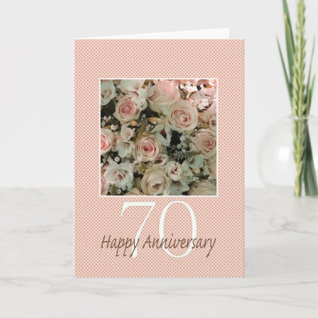 Glückliche Rose zum 70. Jahrestag Karte (Vorderseite)