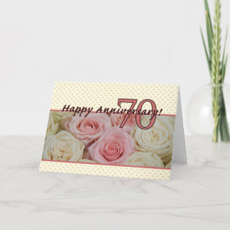 Glückliche Rose zum 70. Jahrestag Karte
