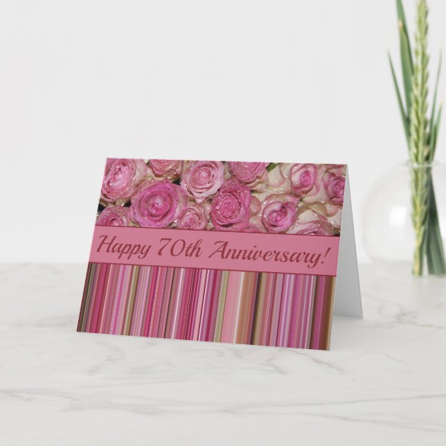 Glückliche Rose zum 70. Jahrestag Karte (Vorderseite)