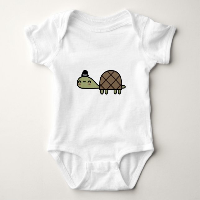 Glückliche Schildkröte Baby Strampler (Vorderseite)