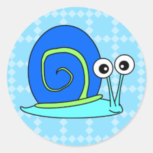 Glückliche Schnecke-Aufkleber Runder Aufkleber